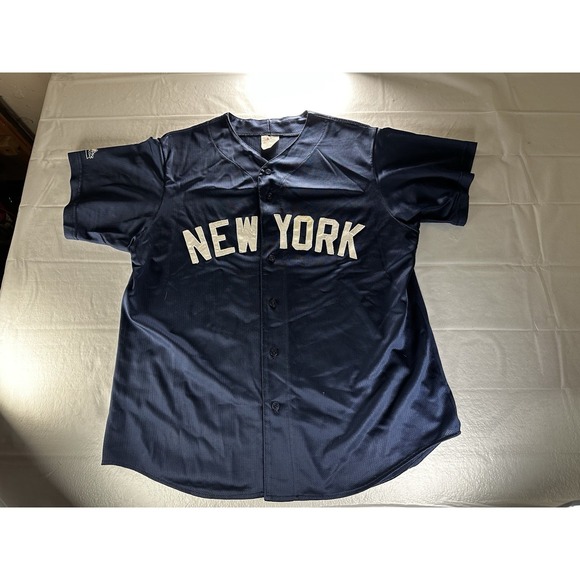 Vintage 90s Sewn New York Yankees Blank Jersey by Russell Athletic Size XL